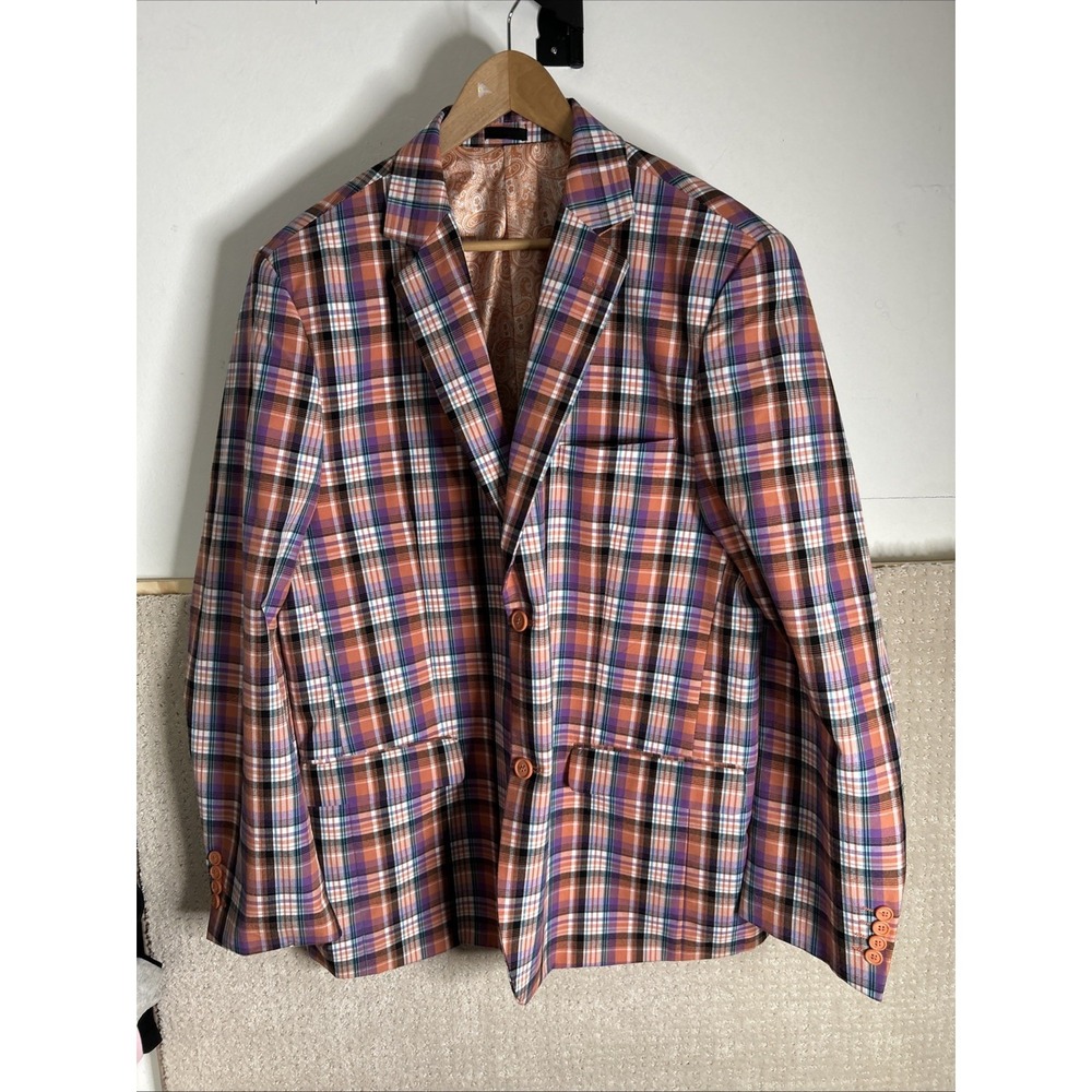 Stacy Adam's Classic Checked Blazer Sz 48L